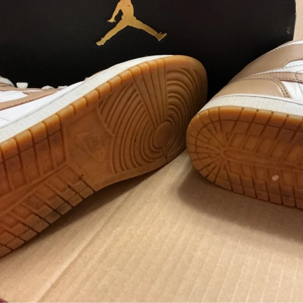 Nike Air Jordan Mid Sneakers - White and Brown - Picture 8 of 9